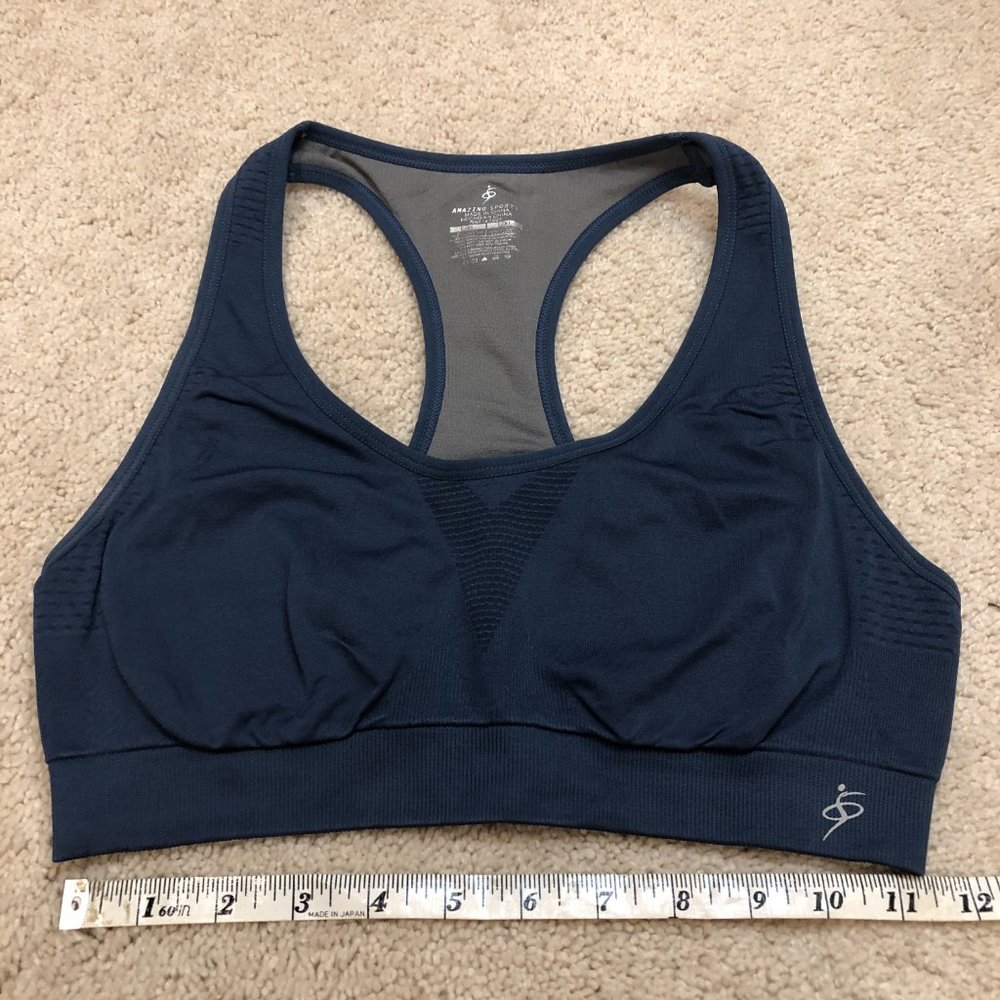 Amazing Sports Bra Blue Medium Support Bra Top - Picture 9 of 9
